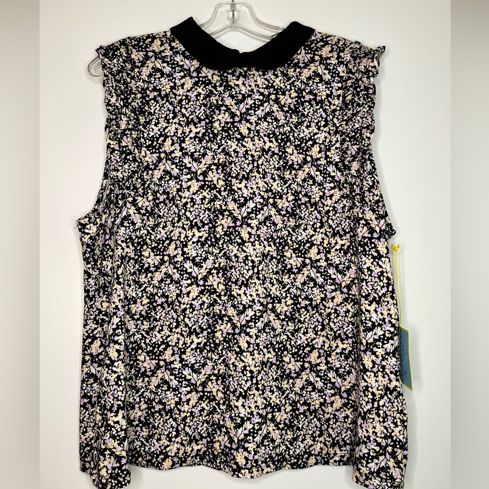 NWT CeCe Sleeveless Floral Top sz XL (fits like L)